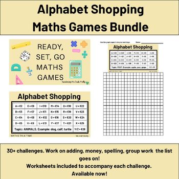 Preview of Alphabet Shopping Bundle - Ready, Set, Go Maths Games