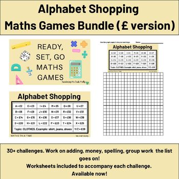 Preview of Alphabet Shopping Bundle £ Version - Ready, Set, Go Maths Games