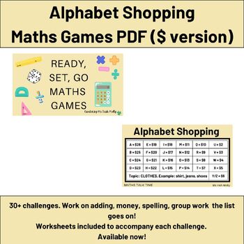 Preview of Alphabet Shopping PDF $ Version - Ready, Set, Go Maths Games