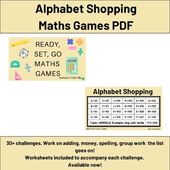 Preview of Alphabet Shopping PDF - Ready, Set, Go Maths Games