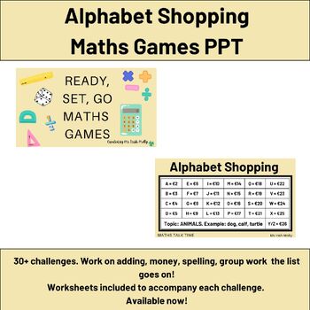 Preview of Alphabet Shopping PPT - Ready, Set, Go Maths Games