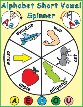 alphabet short vowels spinner craft by ricks creations tpt