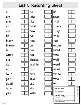 Alphabet, Sight Word, Syllable and Phonemic Awareness Assessments