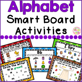 Preview of Alphabet Smart Board Activities Letters and Sounds Bundle