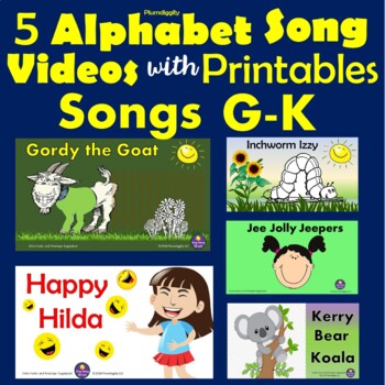 Preview of Alphabet Song Videos for Letters G - K   Bundled with Printable Materials
