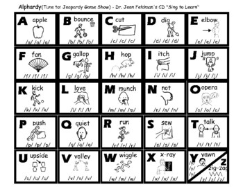 Preview of "Alphardy" (Dr. Jean CD:  Sing to Learn) - Letter Recognition/Phonics/ Music