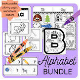 Alphabet Sound Bundle: Letter Puzzles, Colorings, Mazes, B