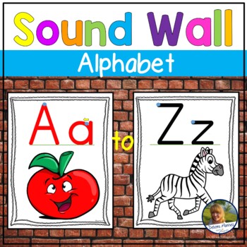 Preview of Alphabet Sound Cards Phonics Classroom Decor or Sound Wall