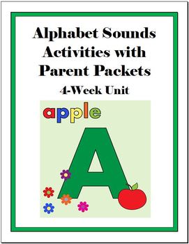 Preview of Alphabet Sounds Activities - 4 Week Unit w/Parent Packets