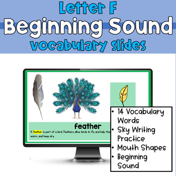 Preview of Alphabet Sounds Letter F Vocabulary Slides