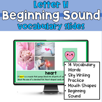 Preview of Alphabet Sounds Letter H Vocabulary Slides