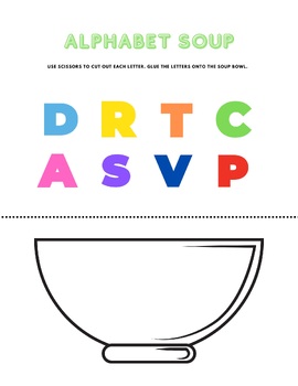Preview of Alphabet Soup Cut & Paste- Occupational Therapy & Fine Motor Coordination