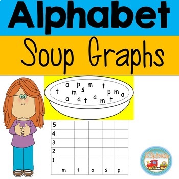 Preview of Alphabet Soup Graphs Upper & Lowercase letters, Preschool, Kindergarten, 1st