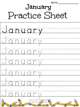 Alphabet Specialty: Tracing the months of the year practice sheets ...