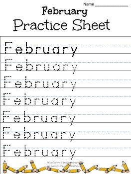 Alphabet Specialty: Tracing the months of the year practice sheets