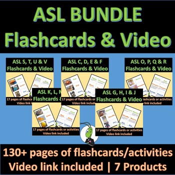 Preview of Sign Language Alphabet Activities and Videos Bundle SLS