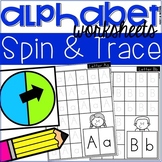 Alphabet Spin and Trace Worksheets - Letter Recognition & 