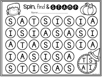 alphabet spinners halloween en by a whole llama learning