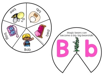 alphabet spinners with beginning sounds and cvc words tpt