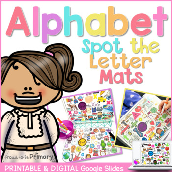 Preview of Alphabet Spot the Letter Mats Posters - Literacy Center - Small Group Activities