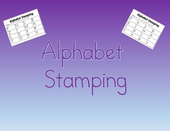 Alphabet Stamping: Same Letter, Matching Uppercase and Lowercase Letter