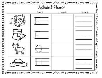 Alphabet Stamping Sheets by KinderCounts1 | Teachers Pay Teachers