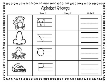 Alphabet Stamping Sheets by KinderCounts1 | Teachers Pay Teachers