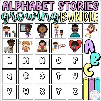 Preview of Alphabet Stories Bundle | Beginning Letter Sound Stories for ABCs