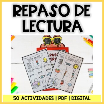 Preview of Reading Summer Review in Spanish | Hojas trabajo lectura | Repaso de verano