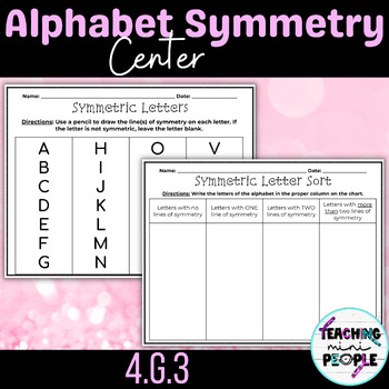 Preview of Alphabet Symmetry Packet | Symmetry Math Center