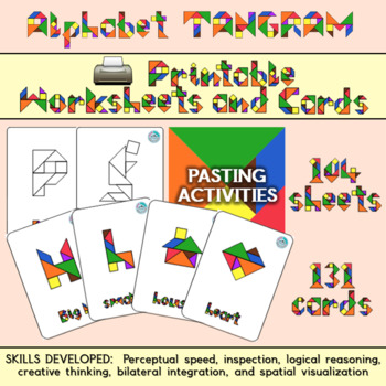 Alphabet Tangram Printable Worksheets And Cards By One Aqua Clear Book