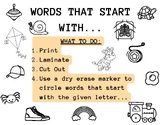 Alphabet Task Box - Starts With...