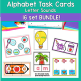 Alphabet Task Boxes- 16 task card BUNDLE! Letter Sounds