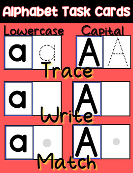 Preview of Alphabet Task Cards (Capital & Lowercase)
