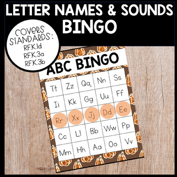 Preview of Fall Alphabet Bingo Kindergarten Intervention Letter Names and Sounds