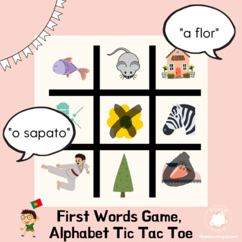 Preview of Alphabet Tic Tac Toe; European Portuguese First Words
