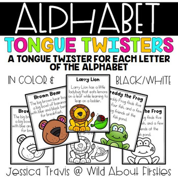 Preview of Alphabet Tongue Twister Charts {Color & B/W}