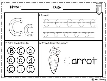 Alphabet Trace and Color (Set 2) by Miss Cherry | TPT
