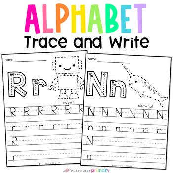 Preview of Trace and Write Letters Handwriting Packet, Path of Motion Letter Formation