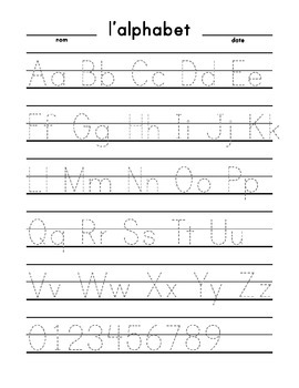 Alphabet Trace (large print dashed) Français by Brennan ...