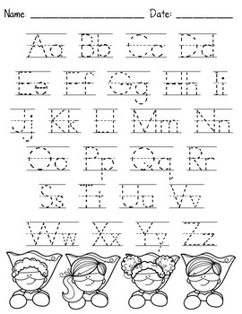 alphabet tracing by kindergarten maestra teachers pay teachers