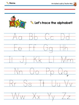 Alphabet Tracing by Worksheets by Teacher Mela | TPT