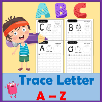 Alphabet Tracing A-Z Kindergarten Alphabet Worksheets by Little Baby ...