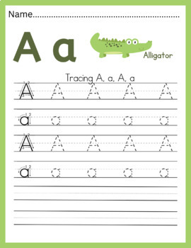 Alphabet Tracing Activities Animal Uppercase and Lowercase Letter Tracing