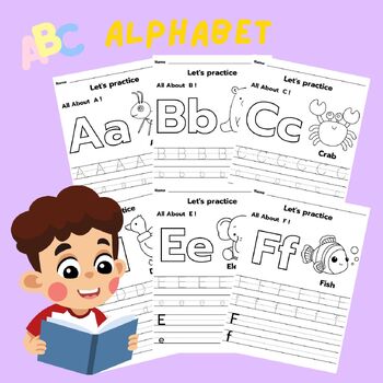 Preview of Alphabet Tracing Alphabet Writing Practice Worksheets Printables