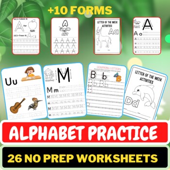 Preview of Alphabet Tracing Beginning Sounds Kindergarten Morning Morning Work +10 Forms