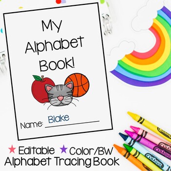 Preview of Alphabet Tracing Books - Alphabet Book for Pre- Readers, Letter Activities 