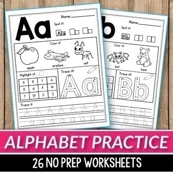 Preview of Alphabet Tracing Cards Handwriting Practice Beginning Letter Sound Worksheets