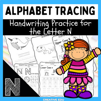 Preview of Alphabet Tracing Cards: Handwriting Practice for Letter N
