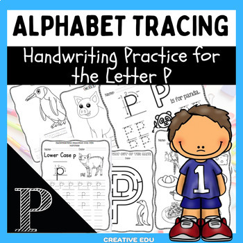Preview of Alphabet Tracing Cards: Handwriting Practice for Letter P
